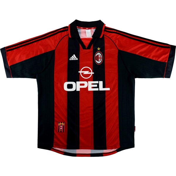 Tailandia Camiseta AC Milan Primera Equipación Retro 1998 2000 Rojo